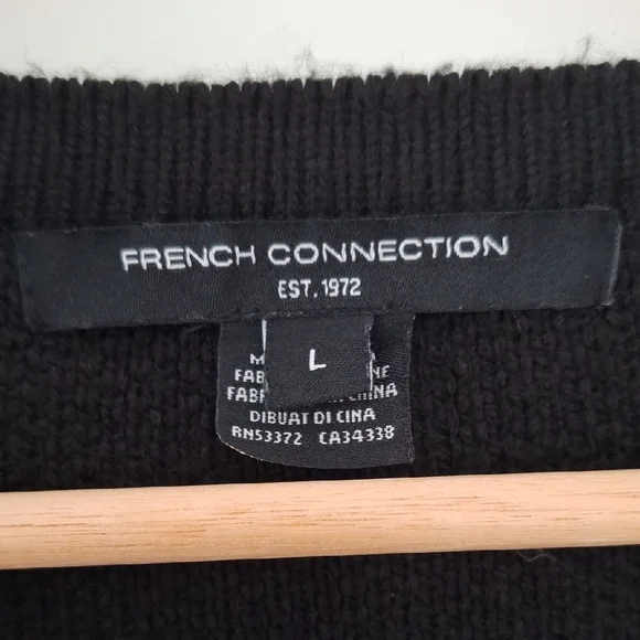 French Connection Black Cardigan with Gold Buttons - Picture 2 of 3